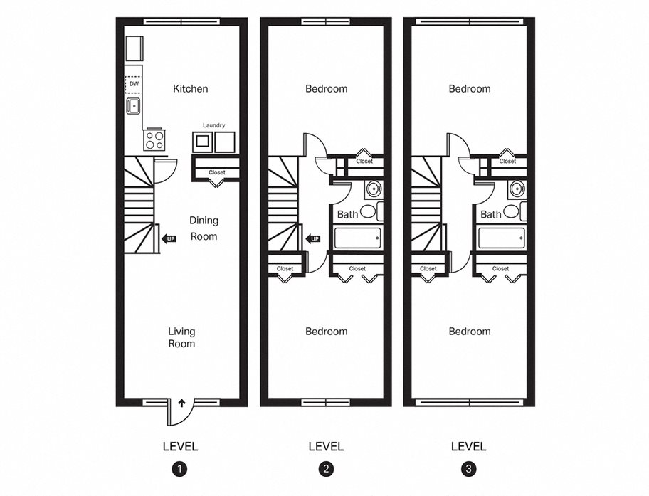 Channel Square Apartments 4 Bedroom Townhome Floor Plan Channel Square Apartments 4 Bedroom Townhome Floor Plan